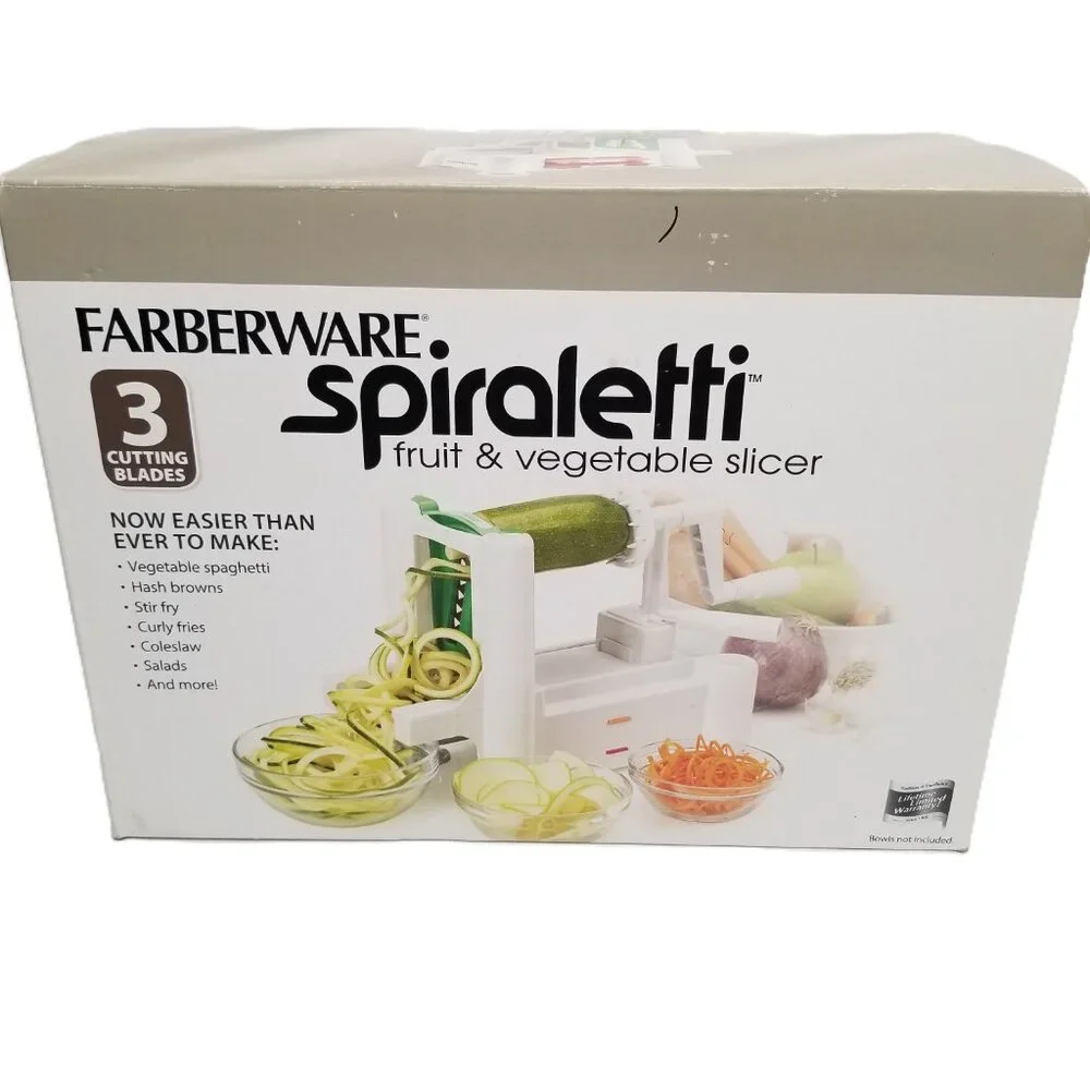 Farberware Spiraletti White Fruit Vegetable Slicer Spiralizer Kitchen Gadget